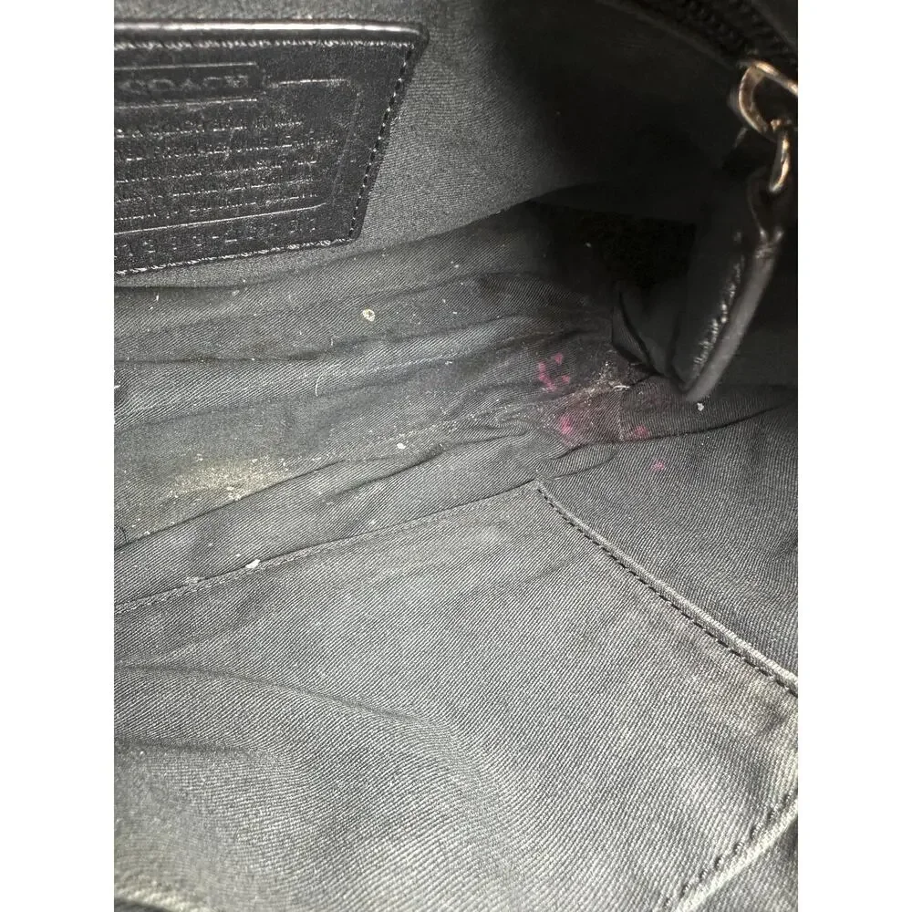 *Flawed* Coach Legacy Leather Double Gusset Crossbody Bag Black Leather 26601 - Picture 4 of 16